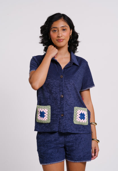 Archetype Summer Essentials Monroe Short Sleeve Top(Sp.Navy)