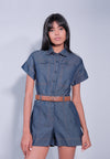 DNM Studios x Raxenne Pedilum Short Sleeve Playsuit (Mid.Blue)