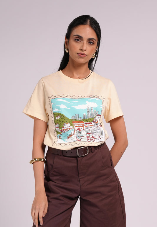 Summer Tees 2026 Perlah Short Sleeve Shirts Top (Cream)