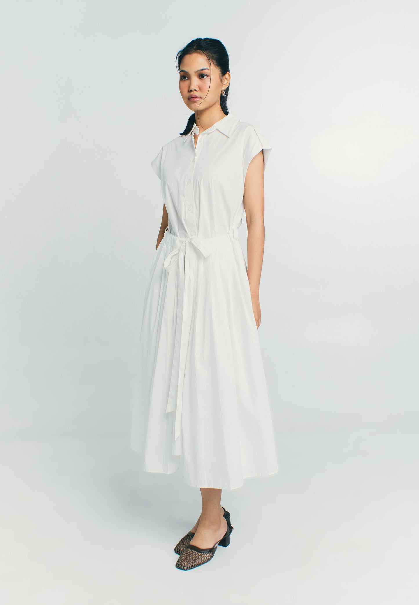 RAF Poppy Extended Sleeve Dress (White)
