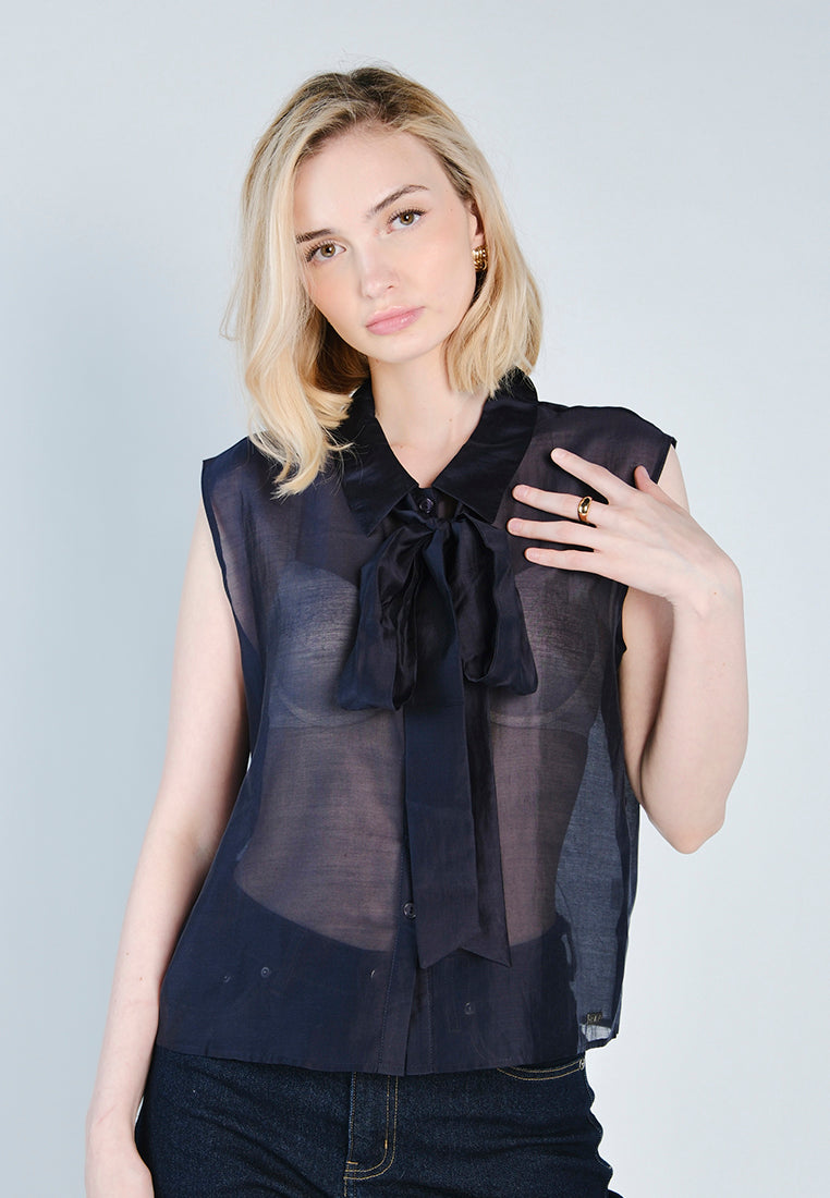 Raf Fana Sleeveless Top (Mid.Blue)