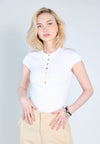 Raf Floyd Short Sleeve Bodysuit Top (White)
