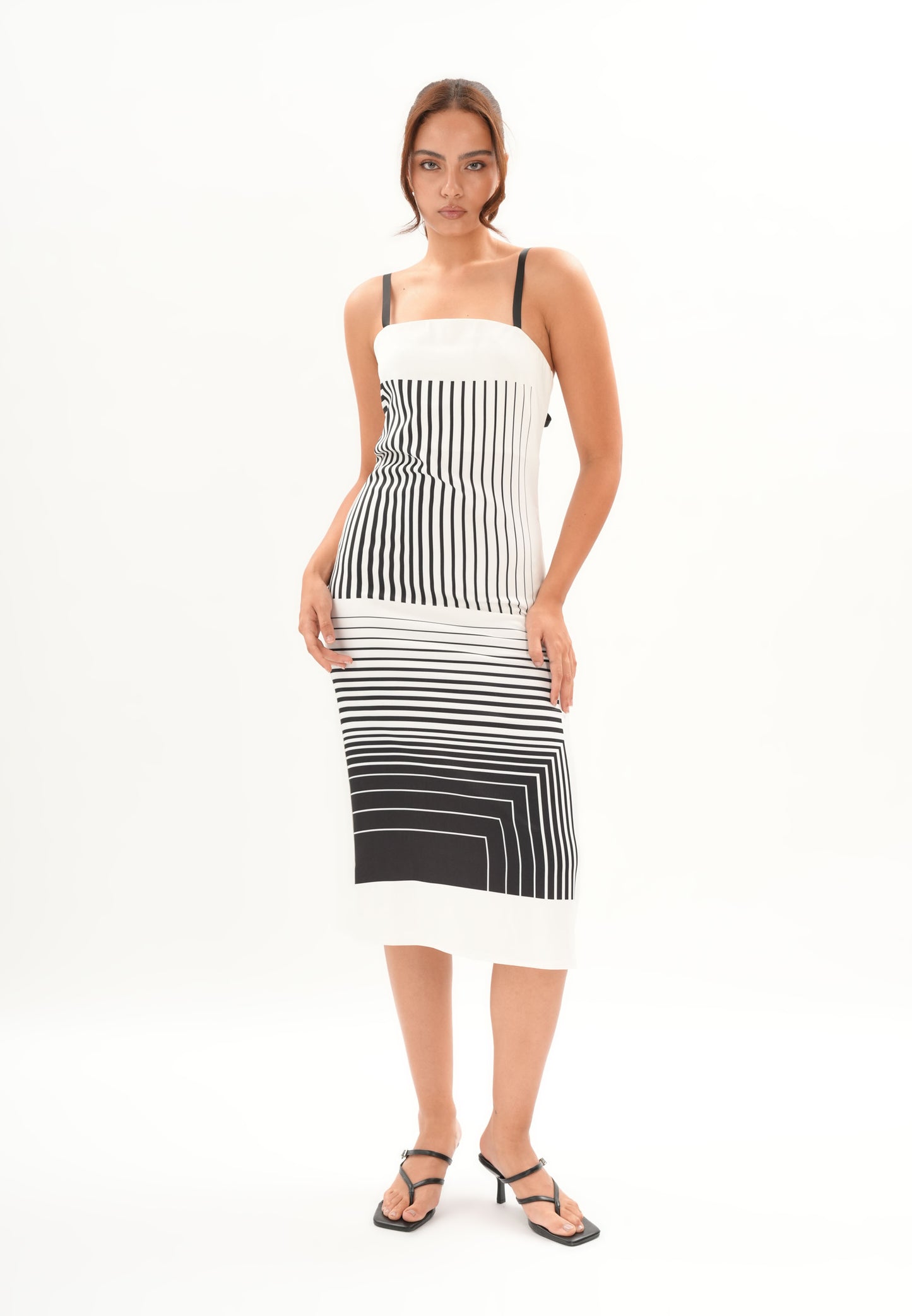 Archetype Refined Raven Multi-Way Sleeveless Dress (Printed White)