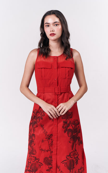 Rozalia Sleeveless Dress (Red)