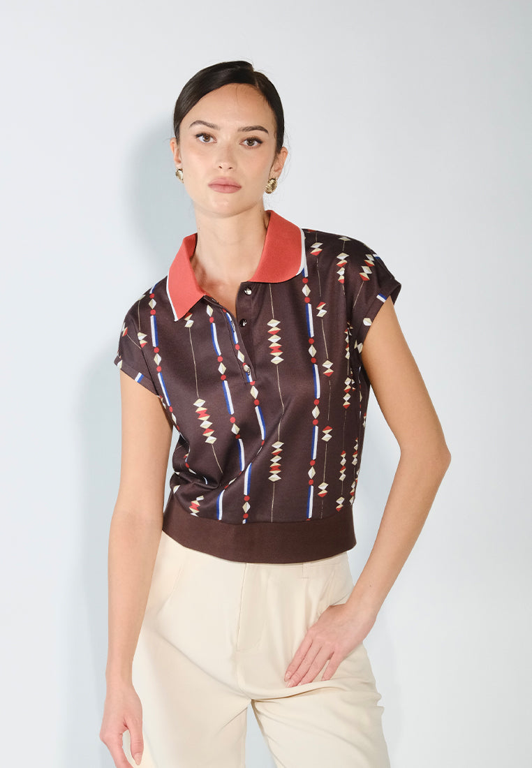 Sari- Sari Sorsogon Short Sleeve  (Printed Brown)