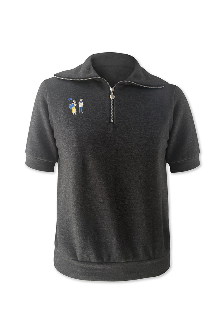 Plains & Prints × Pete Rich Short Sleeve Sportshirt Top (Dark Gray)