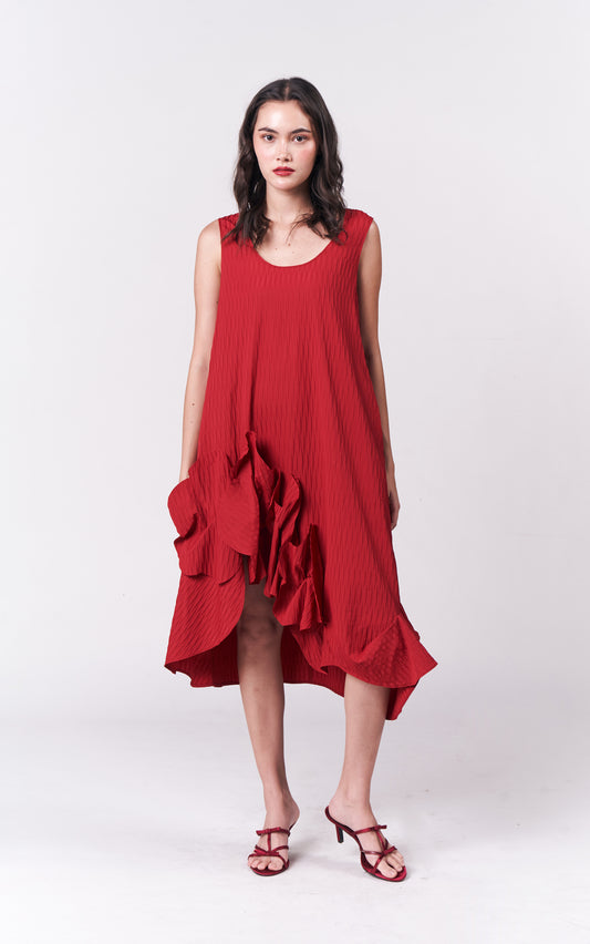 Holiday Dresses Syra Sleeveless Dress (Red)