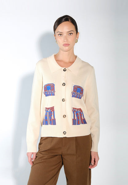 Sari- Sari Tuguegarao Long Sleeve Top (Printed Beige)