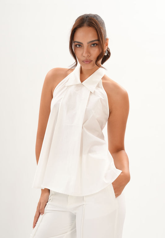 Archetype Refined Vapor Sleeveless Top  (Offwhite)