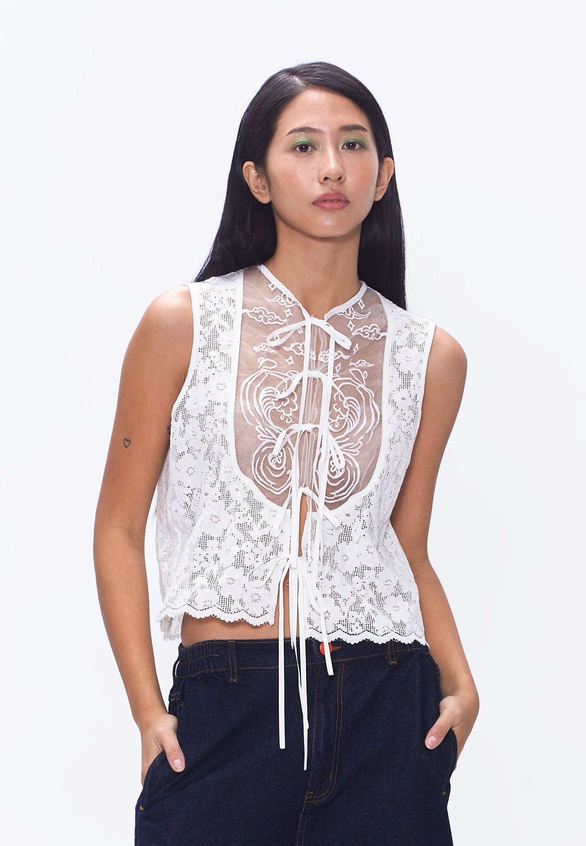 Plains & Prints X Randolf Wave Sleeveless Vest (Offwhite)