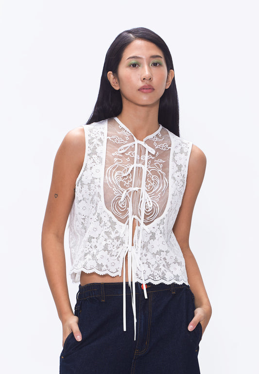 Plains & Prints X Randolf Wave Sleeveless Vest (Offwhite)
