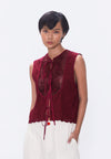Plains & Prints X Randolf Wave Sleeveless Vest (Oxblood)