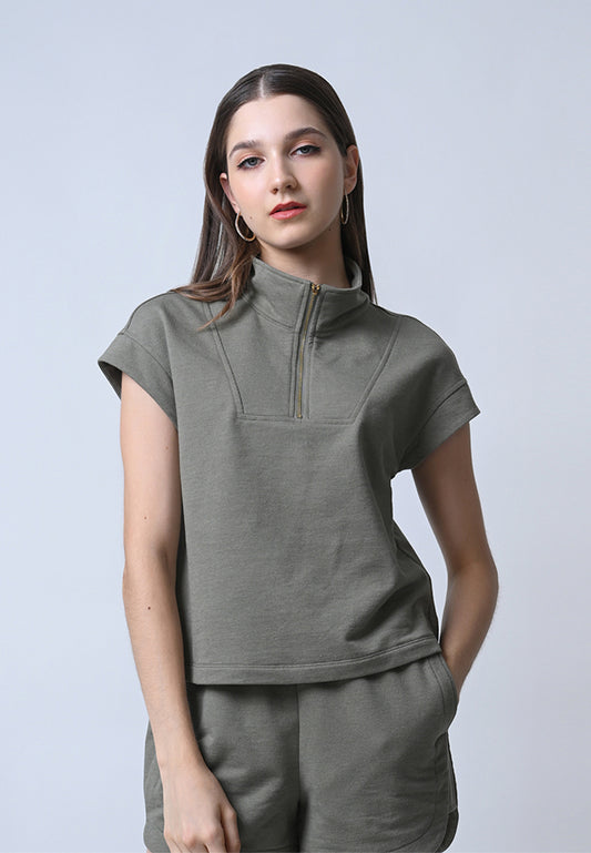 Foster Short Sleeve Top (Olive)