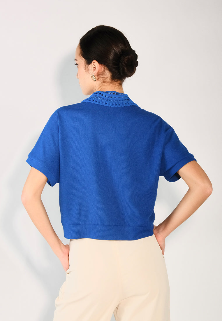 Sari- Sari Aklan Short Sleeve Top (Blue)