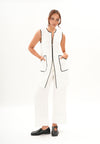 Archetype Refined Alloy Sleeveless Dress (White/Black)