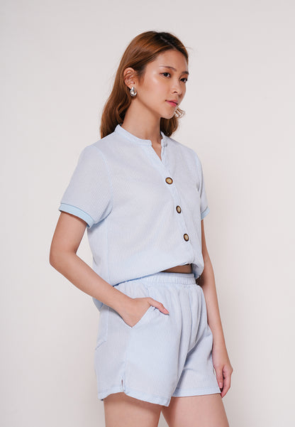 Amder Short Sleeve Top (Light Blue)