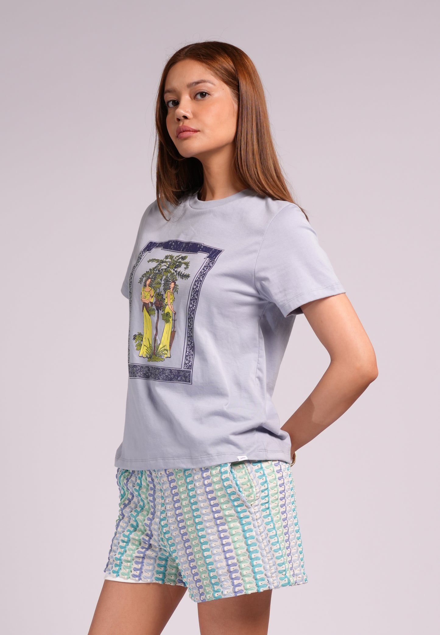 Summer Tees 2026 Amparo Short Sleeve Shirts Top (Lt.Blue)