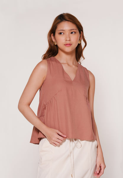 Andrix Sleeveless Top (Taupe)