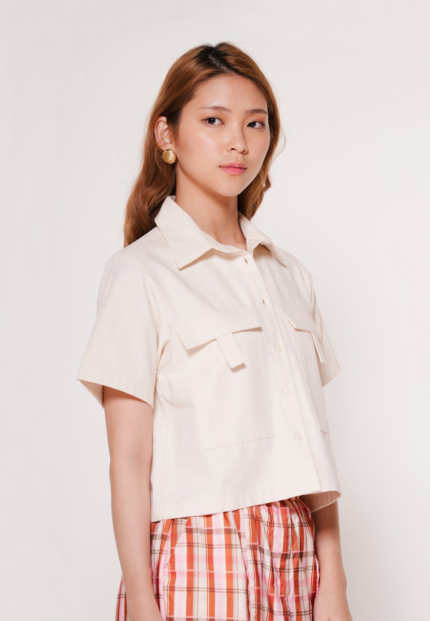 Andrix Short Sleeve Top(Cream)