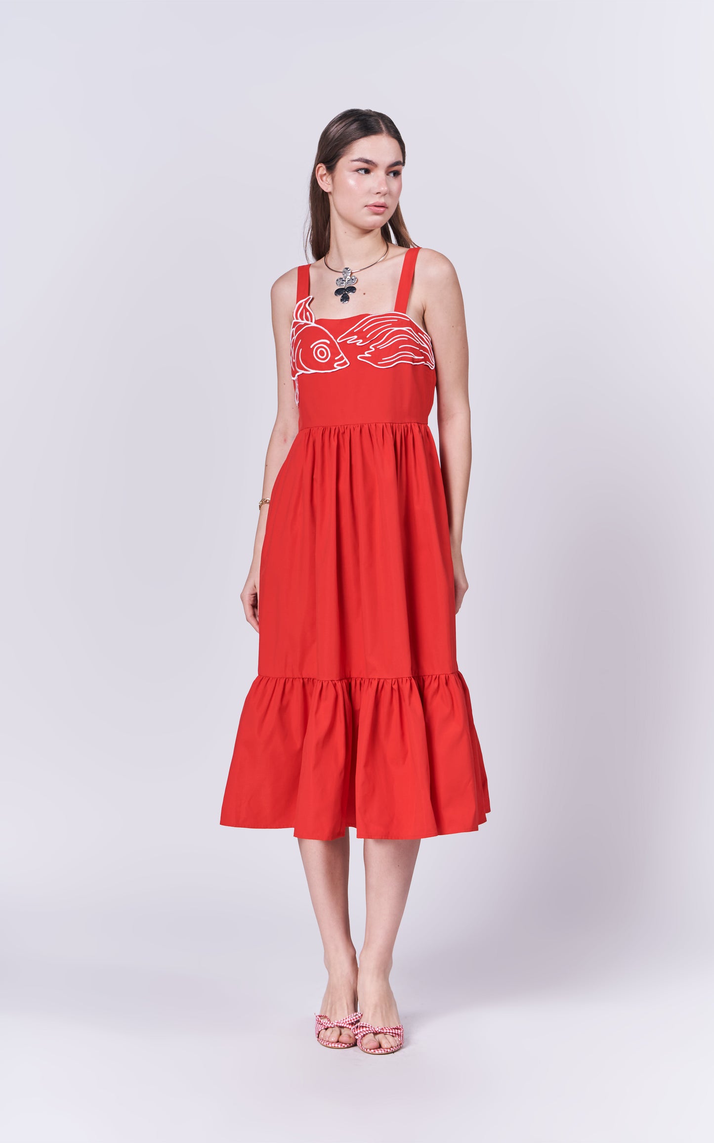 Almare Anemone Sleeveless Dress (Red)