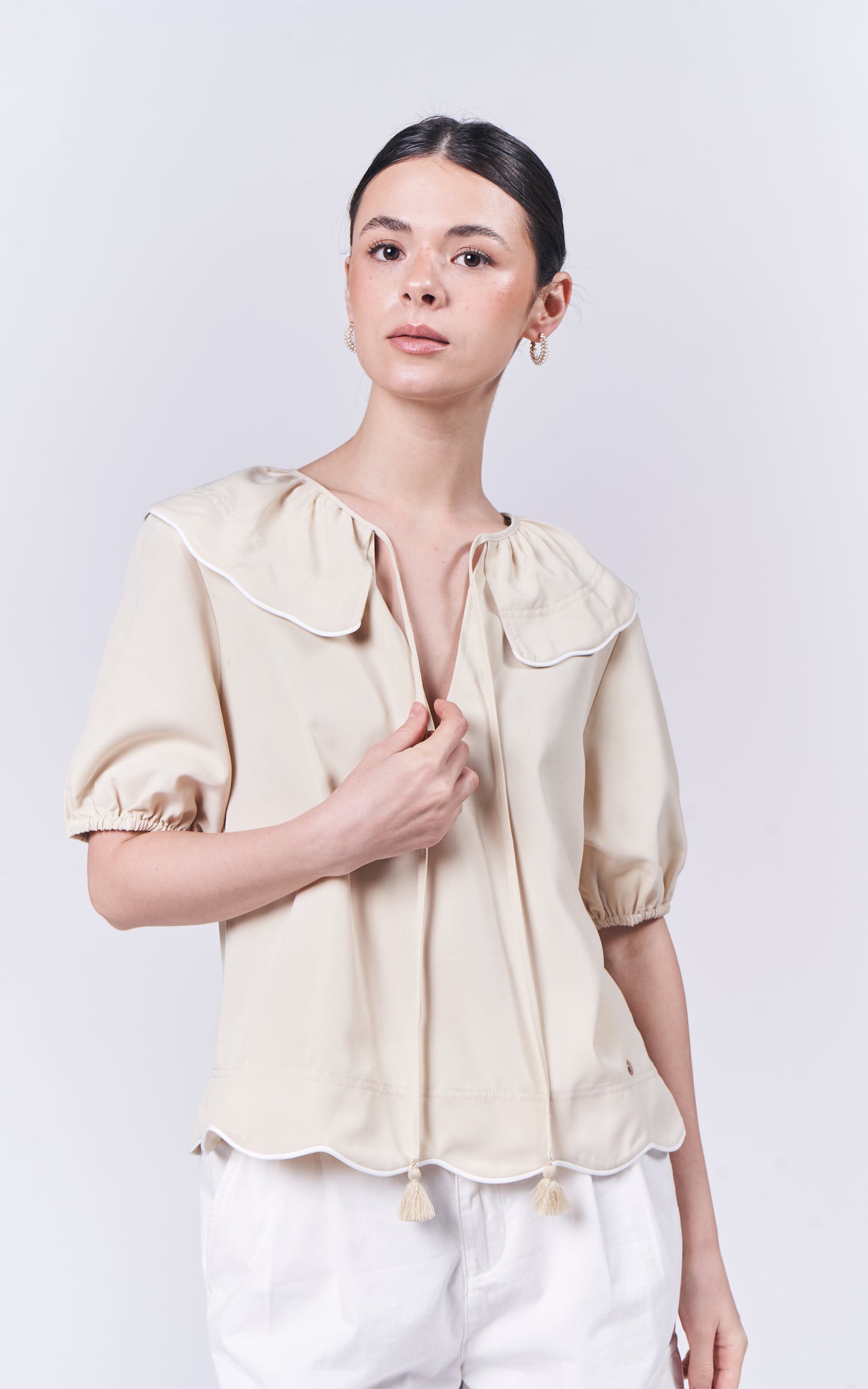 Almare Annaheim Short Sleeve Top (Butter)