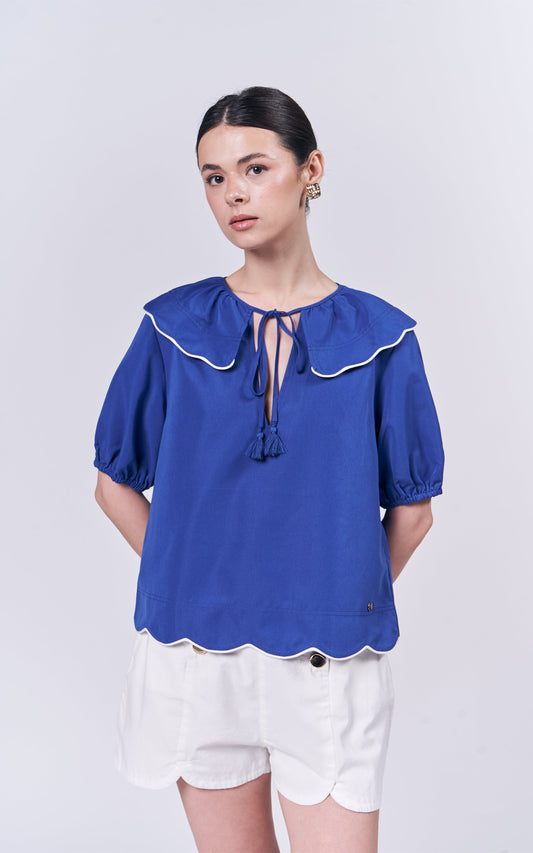 Almare Annaheim Short Sleeve Top (R.Blue)