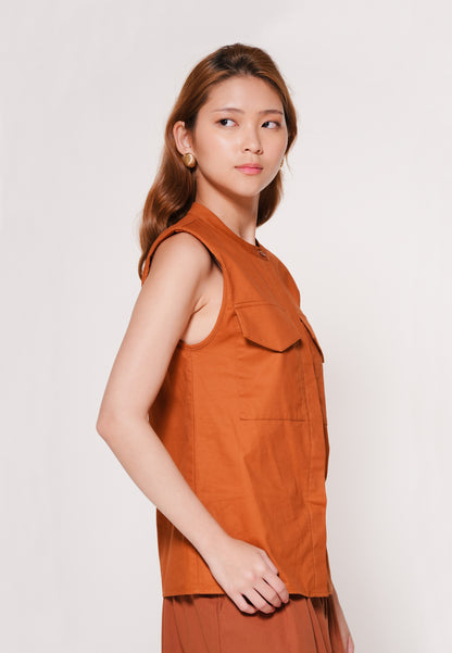 Archie Sleeveless Top(Camel)
