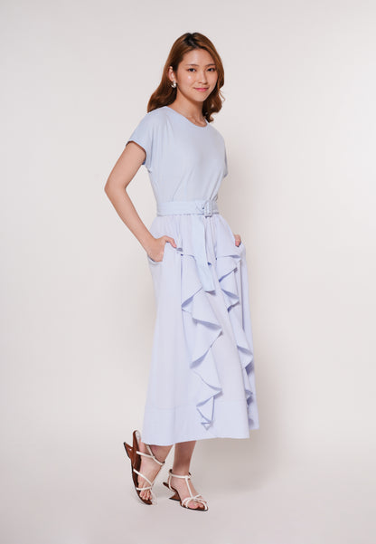 Arter Extended Sleeve Dress  (Light Blue)