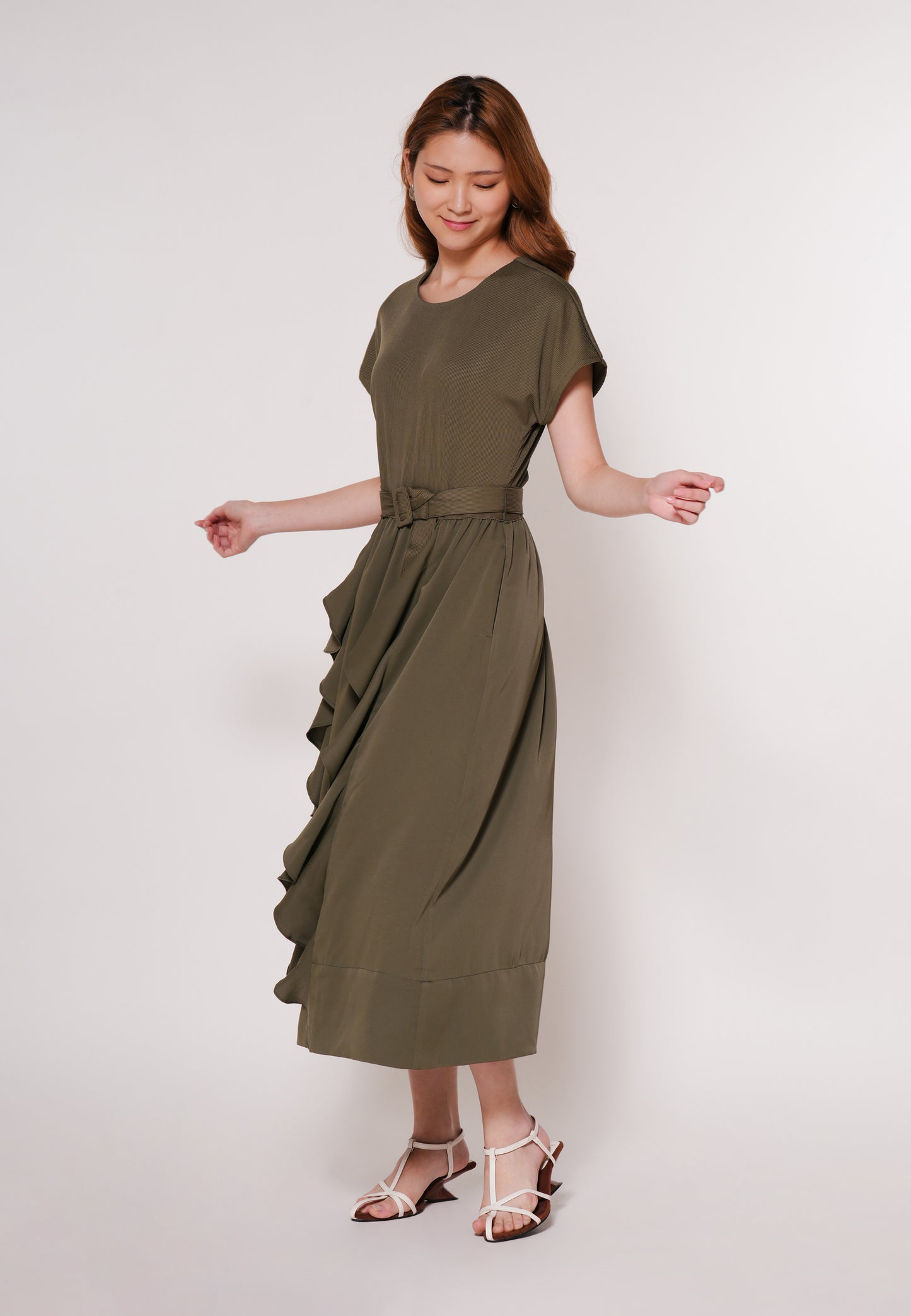 Arter Extended Sleeve Dress  (Olive)