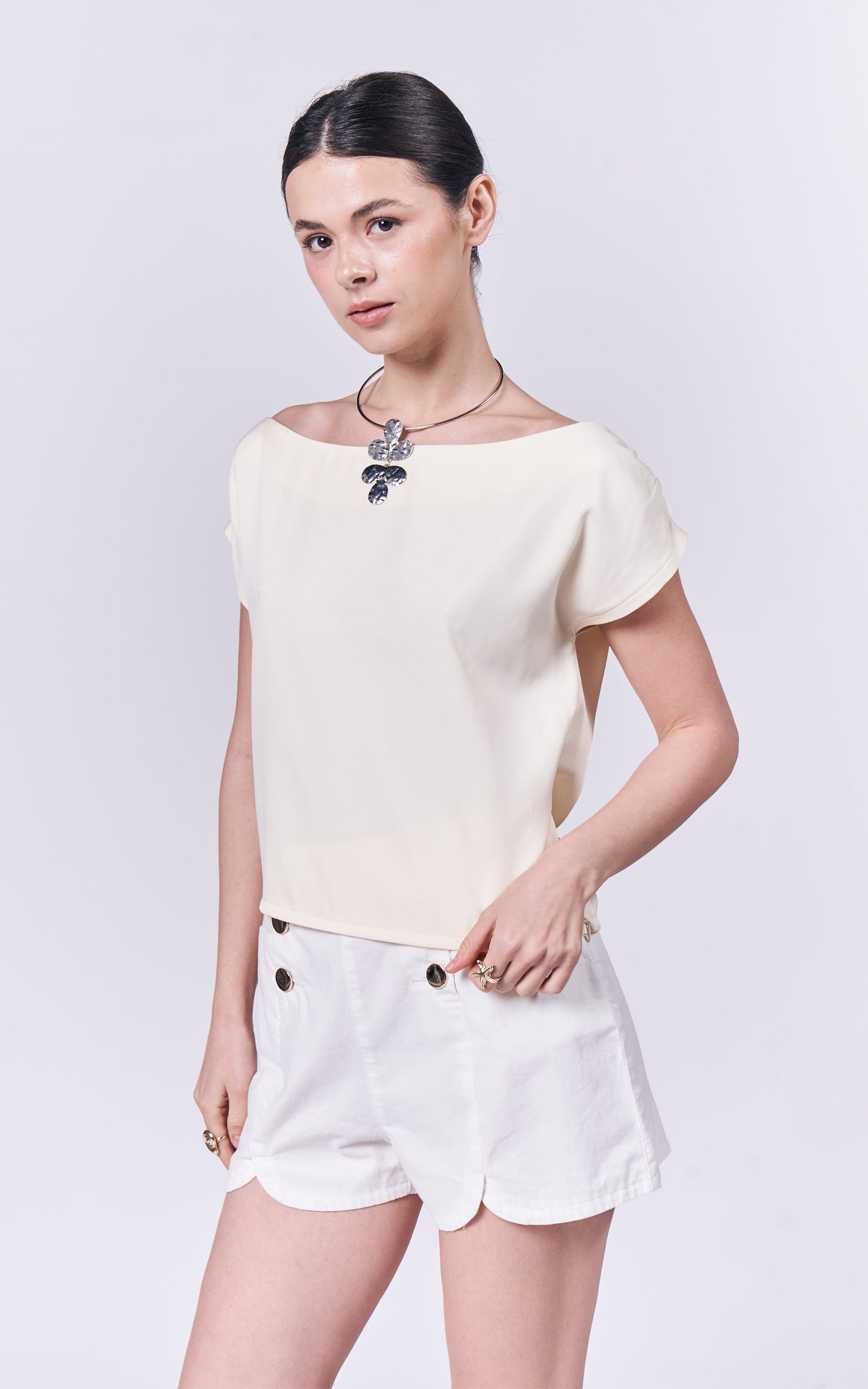 Almare Ashdale Short Sleeve Top (Butter)