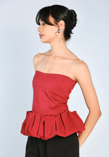 Mark Bumgarner X Vania Romoff For Plains & Prints Audrey Tube Top (Red)