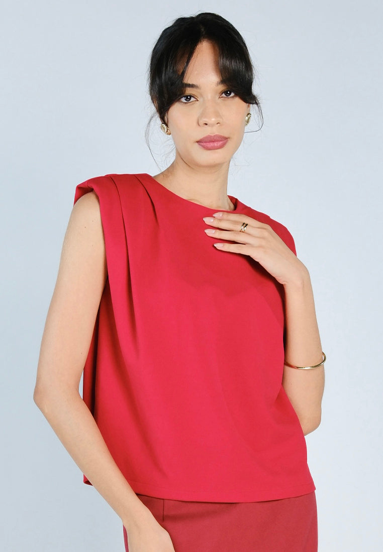 Mark Bumgarner X Vania Romoff For Plains & Prints Ava Sleeveless Top (Red)