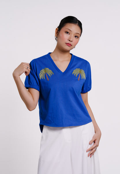 Barnaby Short Sleeve Top (Blue)