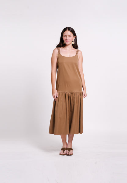 Barrett Sleeveless Dress  (Brown)