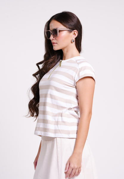 Bavin Sleeveless Top (Striped Mocha)