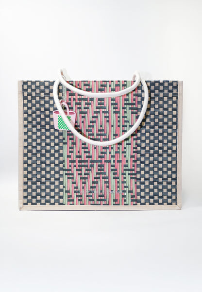 Plains & Prints × Pete Rich Tote Bag W/ Charm (Blue/Red)