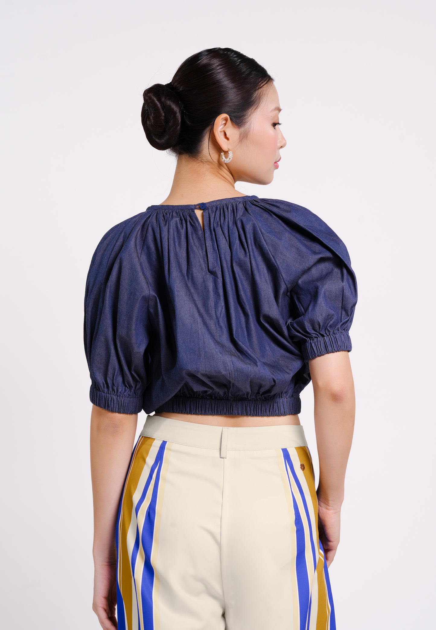 Bellamy Short Sleeve Top (Denim)