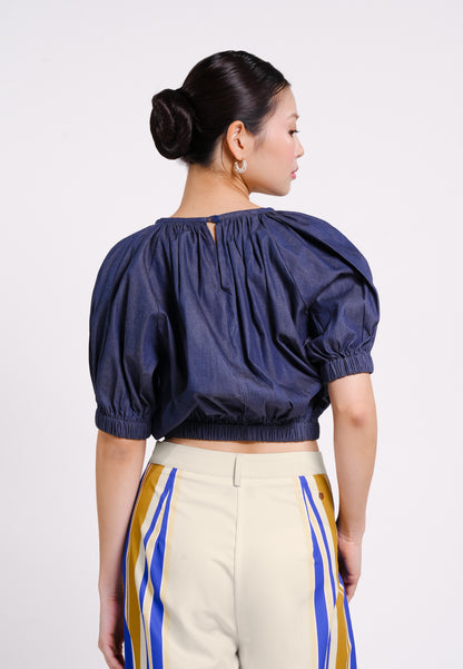 Bellamy Short Sleeve Top (Denim)