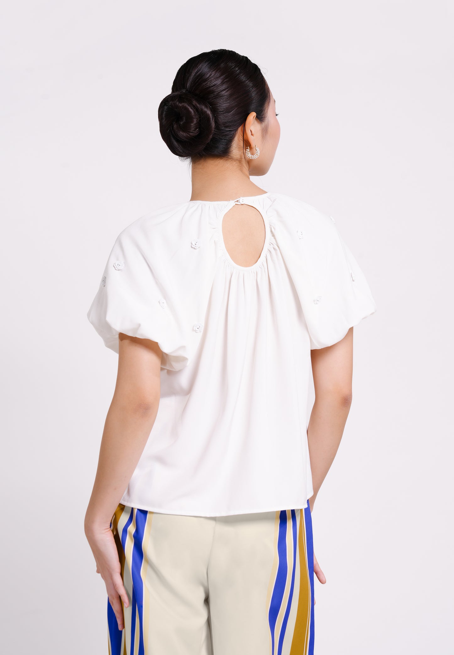 Bence Short Sleeve Top (White)