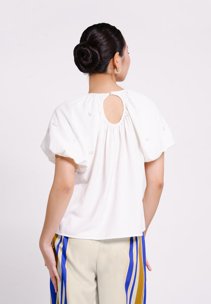 Bence Short Sleeve Top (White)