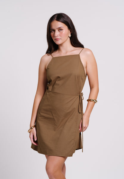 Beniz Sleeveless Dress (Brown)