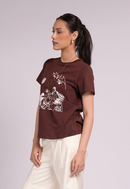 Summer Tees 2026 Bernila Short Sleeve Shirt Top(Brown)