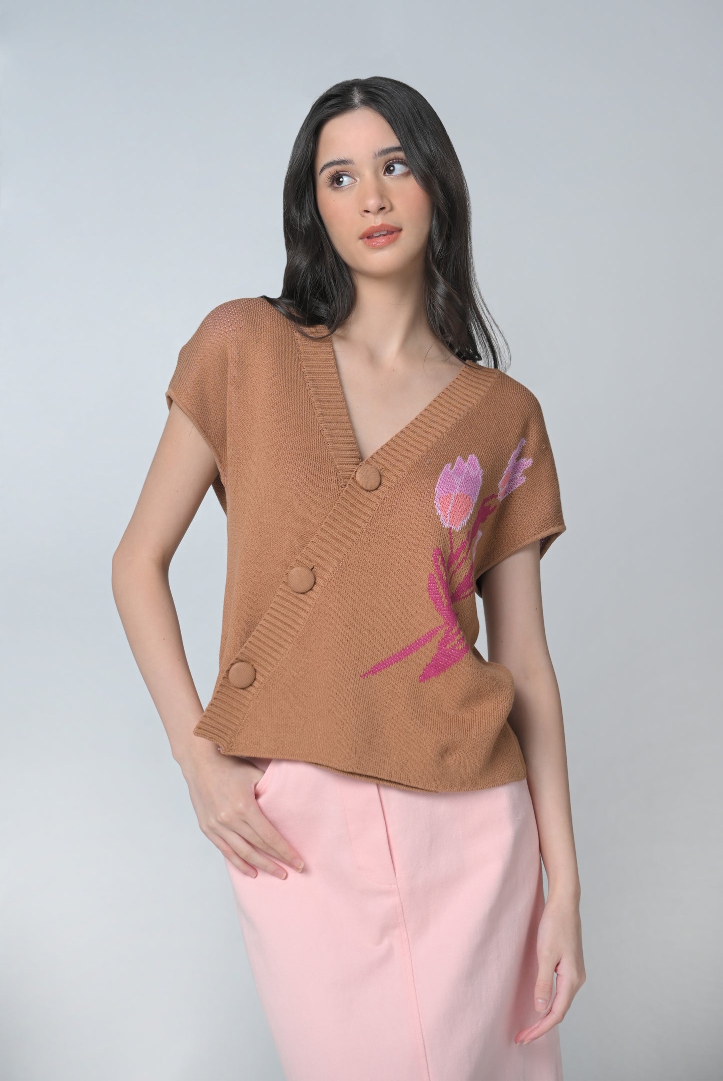 Betony Short Sleeve Top (Camel)