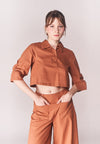 Solstice Bigonia Quarter Sleeve Top (Brown)