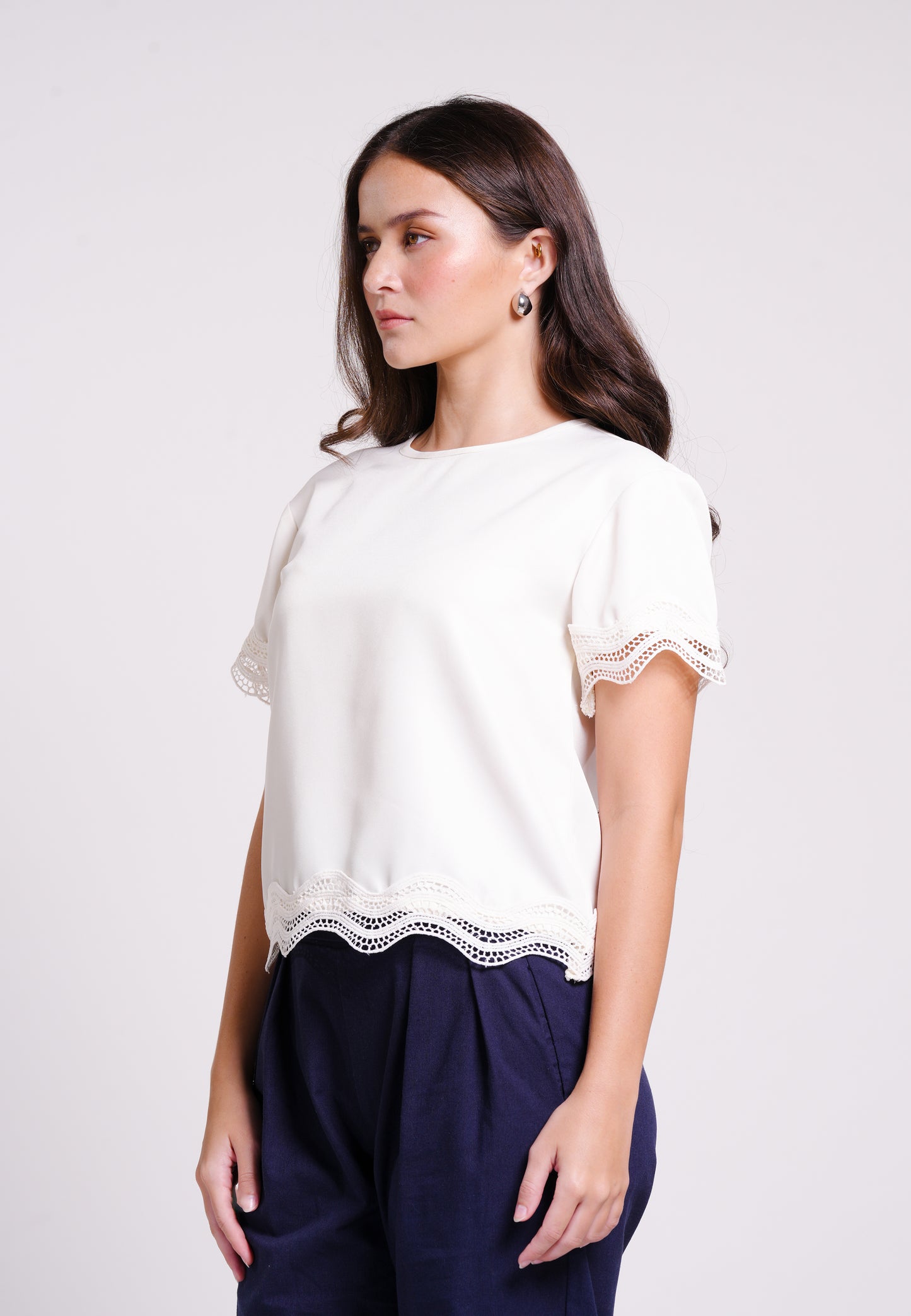 Bond Short Sleeve Top (Cream)
