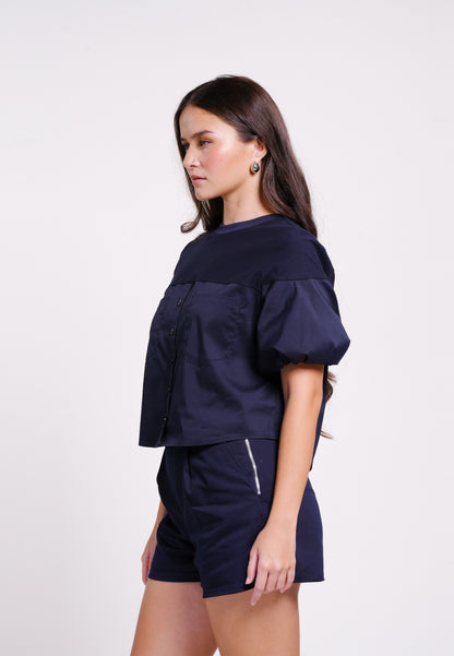 Brae Short Sleeve Top (Navy)