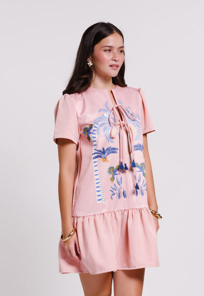 Brodix Short Sleeve Dress (Peach)