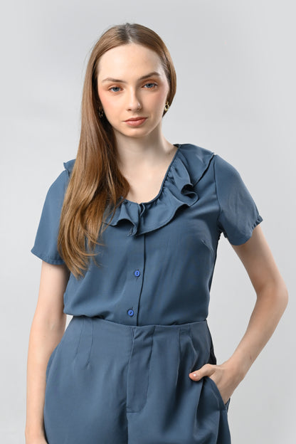 Cadette Short Sleeve Top (Teal Blue)