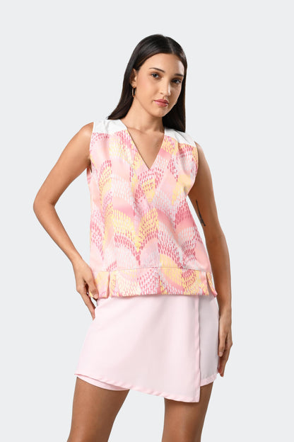 Caleen Sleeveless Top (Peach)