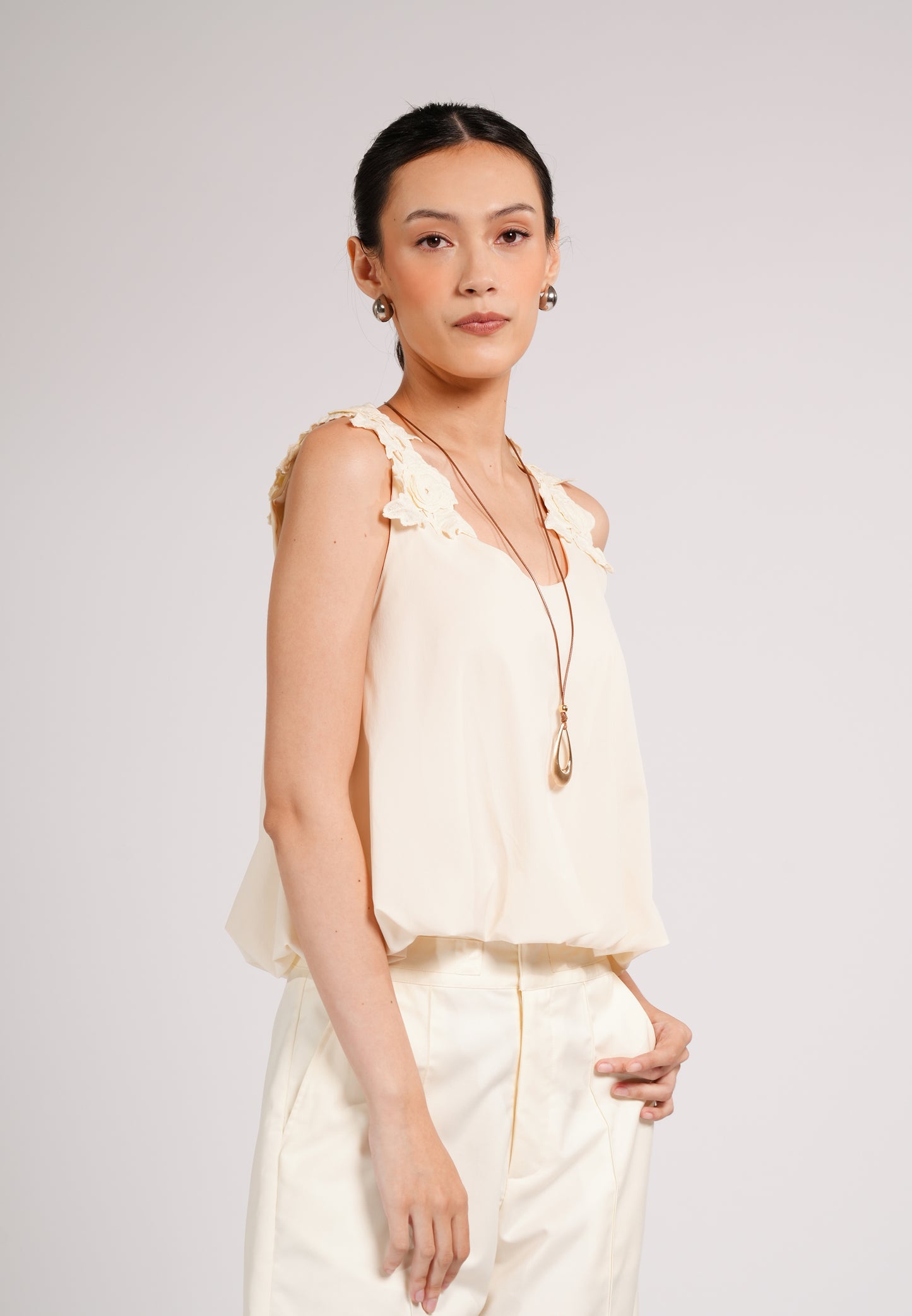 Calli Sleeveless Top (Cream)